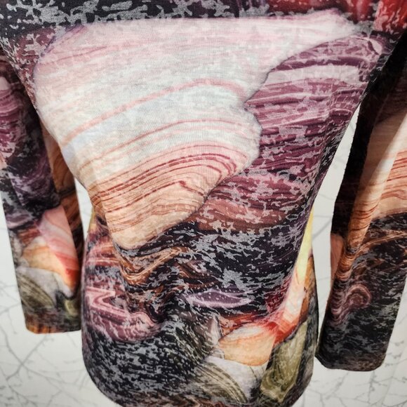 Beta's Choice Artsy Paisley Velvet Burnout Round Neck Top - Picture 5 of 7